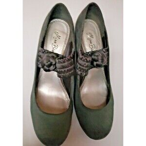 Women's Miss Bisou Sage Wedge Heel Suede Formal Comfort Mary Jane Sz 10 PO Fair